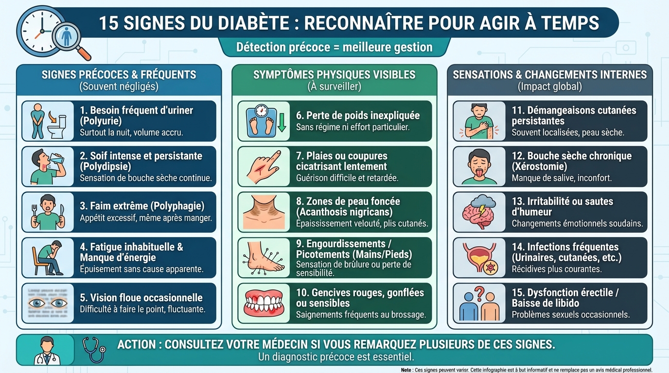 Les 15 signes du diabète