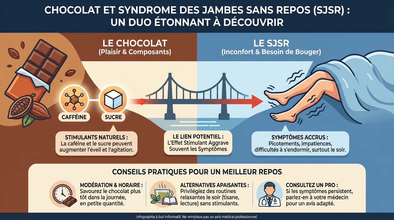 Comment le chocolat influence-t-il les jambes sans repos ?