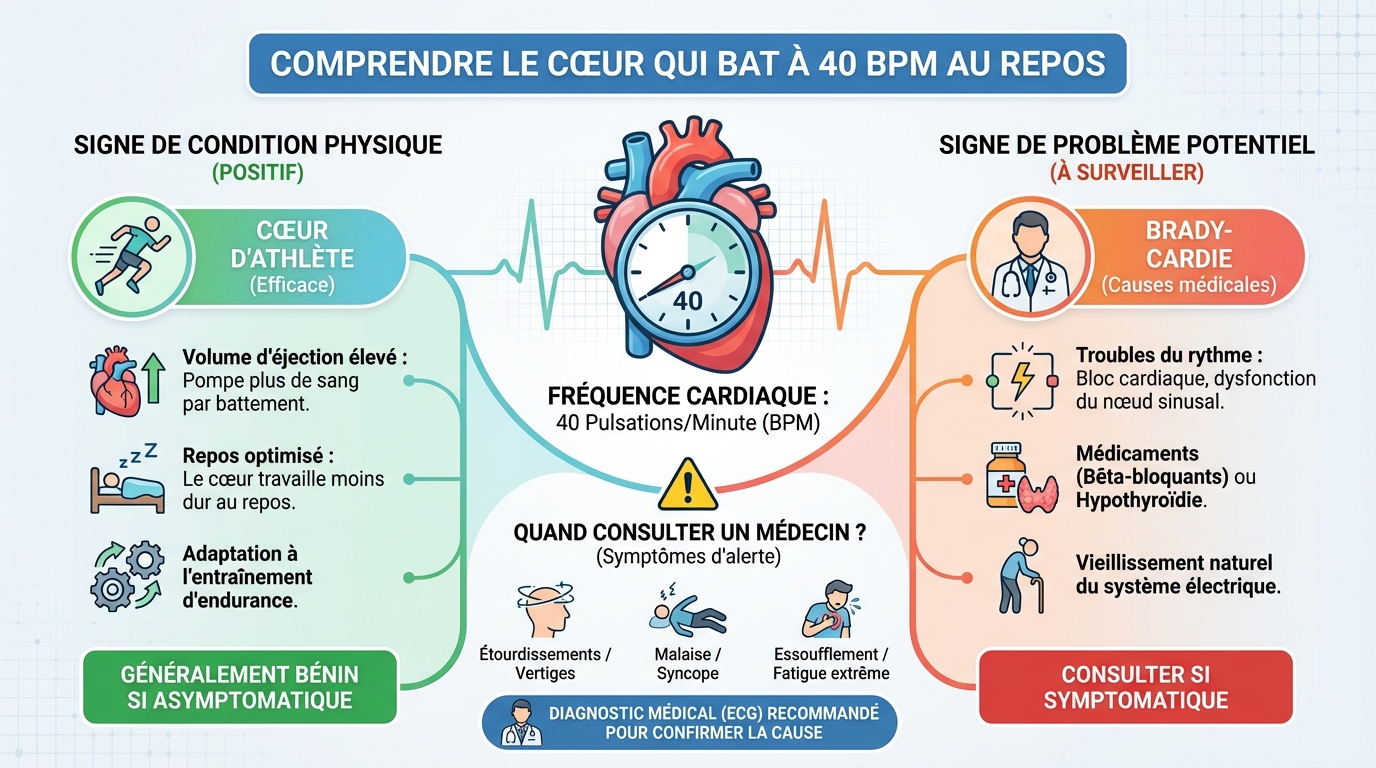Comprendre le cœur qui bat à 40 pulsations par minute 3 Symptômes associés à la bradycardie